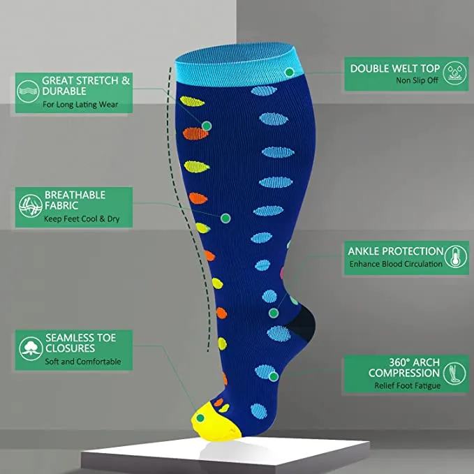 3-Pairs ECG Calf Compression Socks for Man and Woman (20-30 mmHG）| ACTINPUT