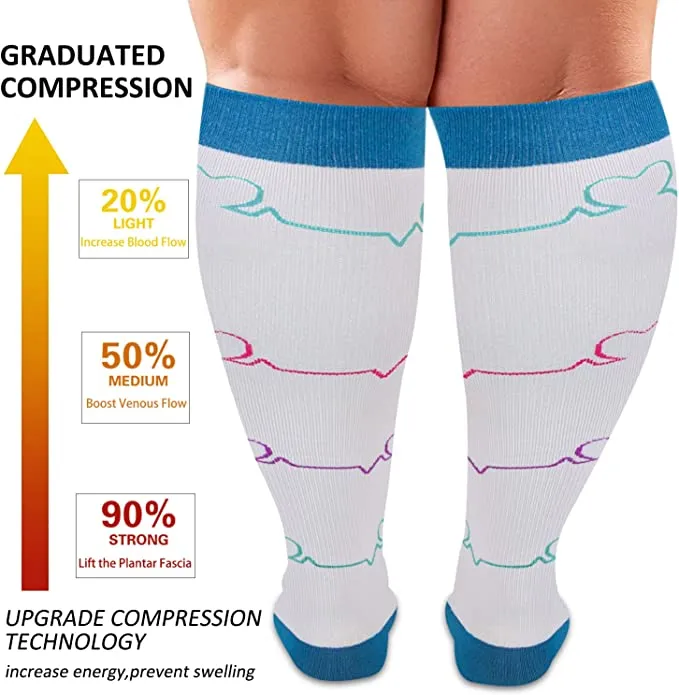 3-Pairs ECG Calf Compression Socks for Man and Woman (20-30 mmHG）| ACTINPUT