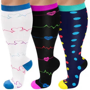 3-Pairs ECG Calf Compression Socks for Man and Woman (20-30 mmHG）| ACTINPUT