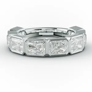 4.0 Carat East West Radiant Bezel Set Diamond Anniversary Band