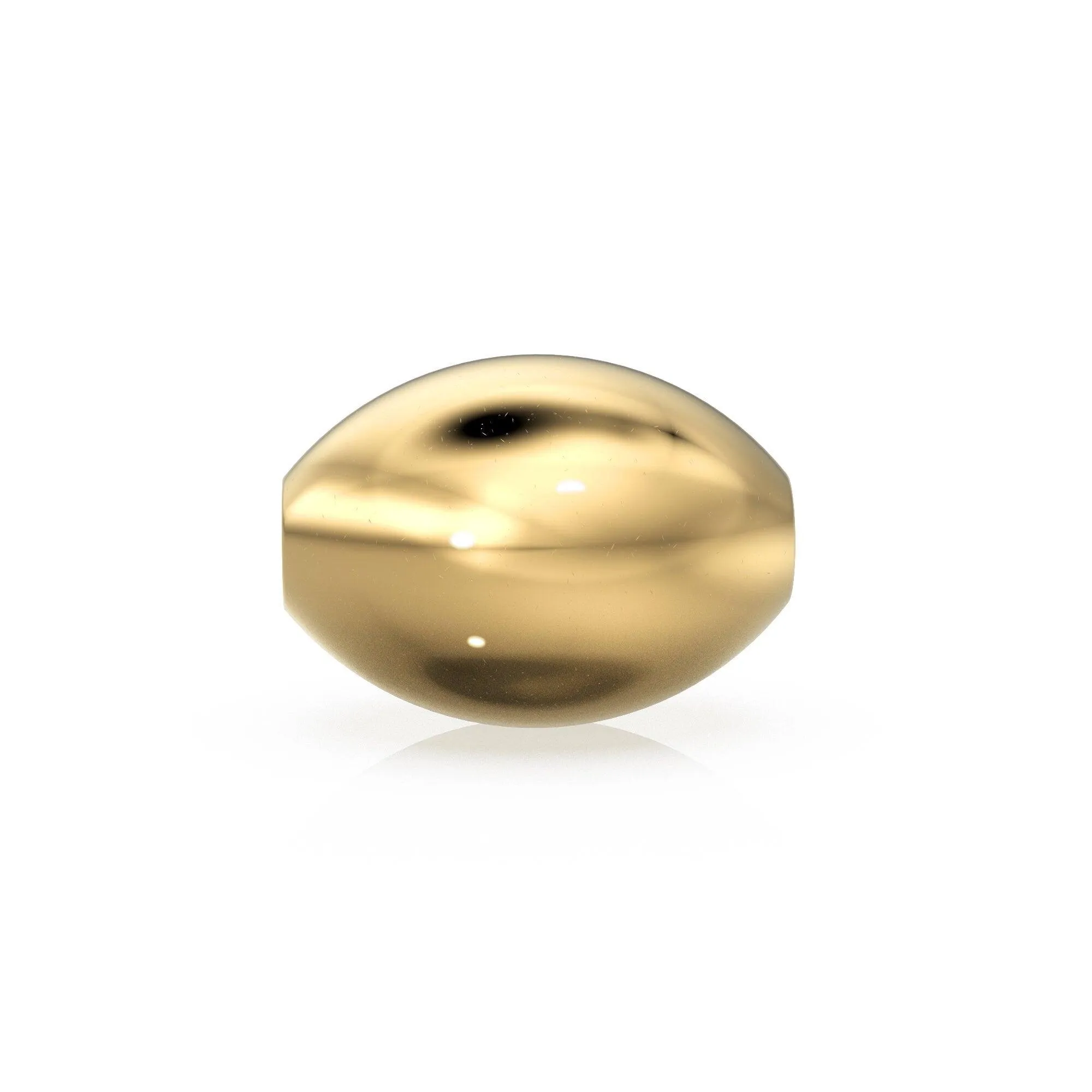 4.3mmx5.8mm 18k Solid Yellow Gold Rice Spacers Beads 2.25" Strand (10)