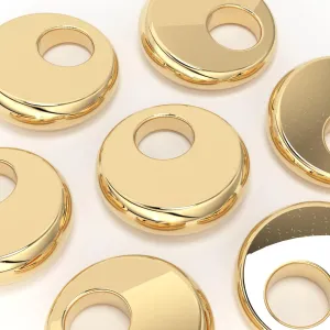 4mm 18k Solid Yellow Gold Hefty Tapered Disc Nugget Spacer Findings Beads (5 pieces)