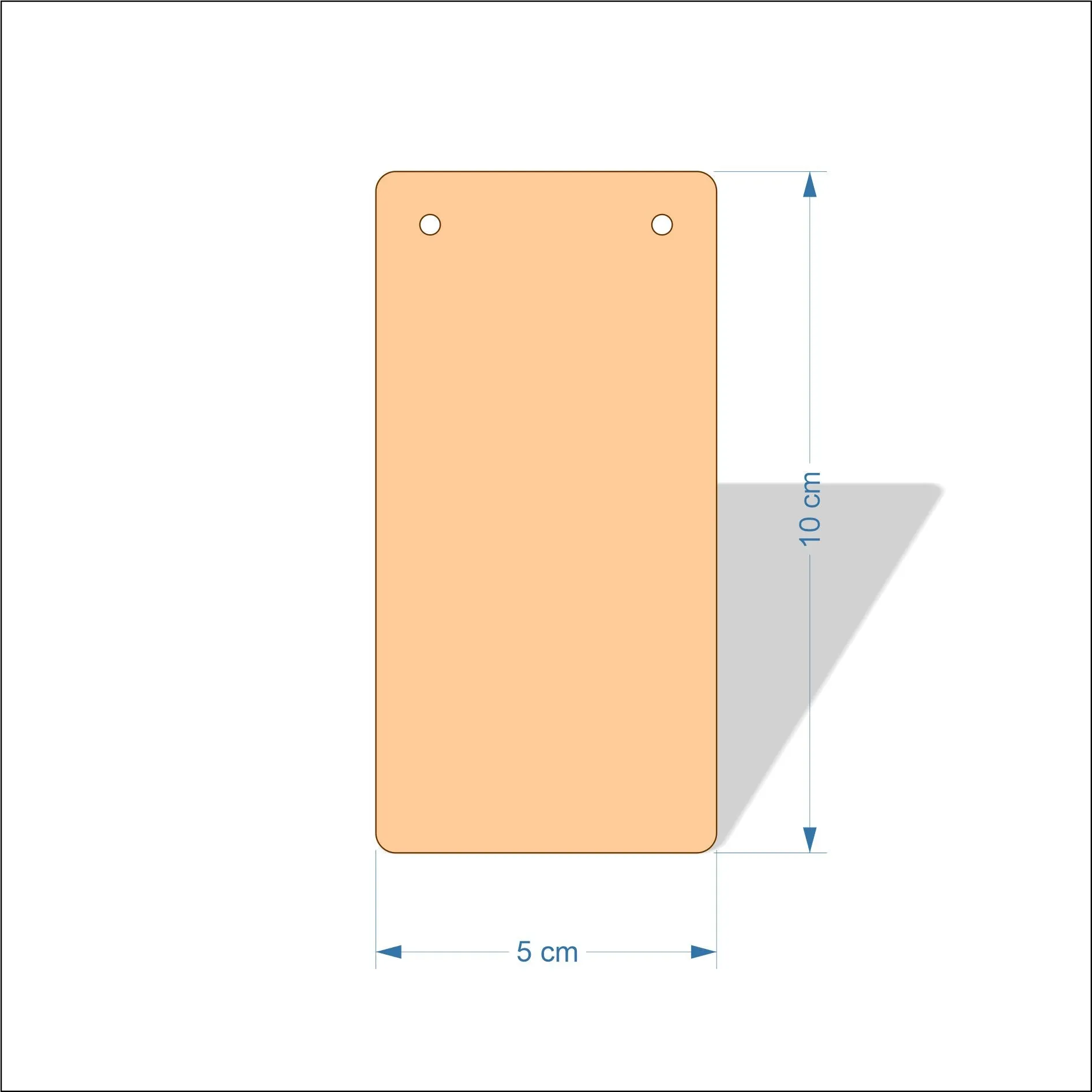 5 cm Wide 3mm thick MDF Plaques with rounded corners