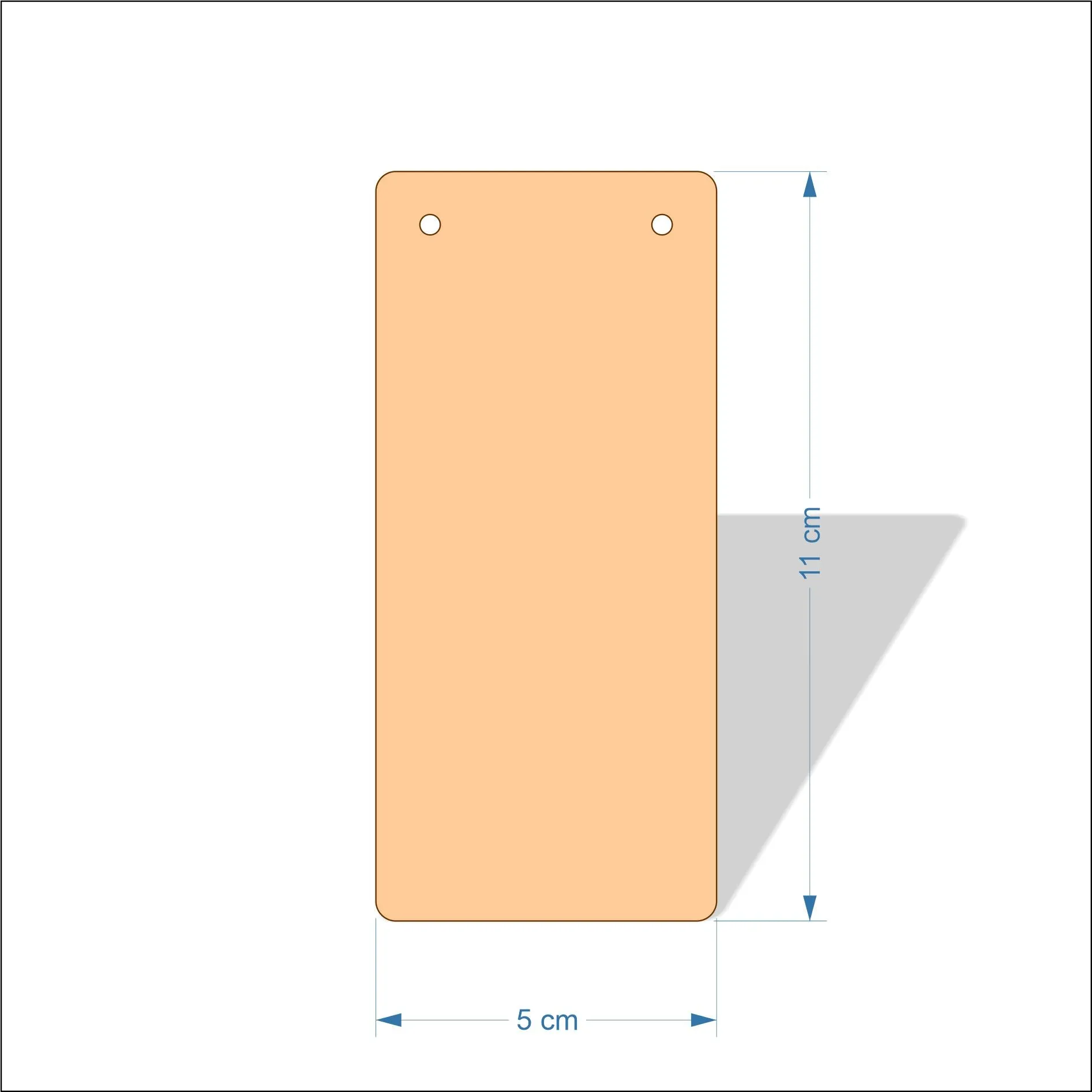 5 cm Wide 3mm thick MDF Plaques with rounded corners