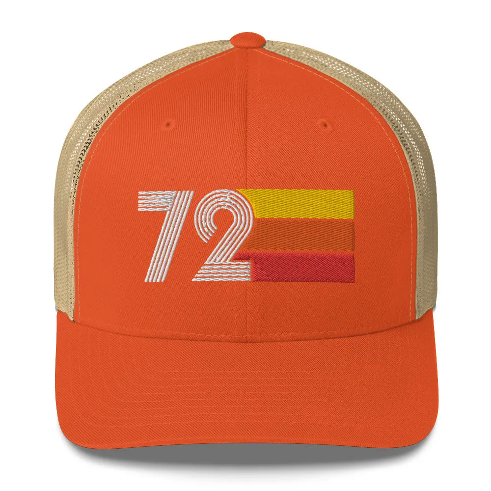 72 Number 1972 Birthday Retro Trucker Hat