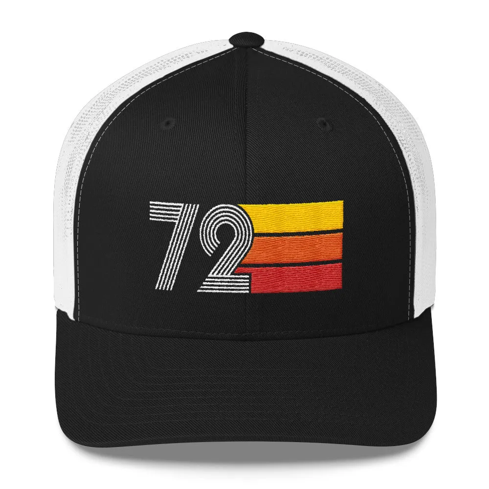 72 Number 1972 Birthday Retro Trucker Hat