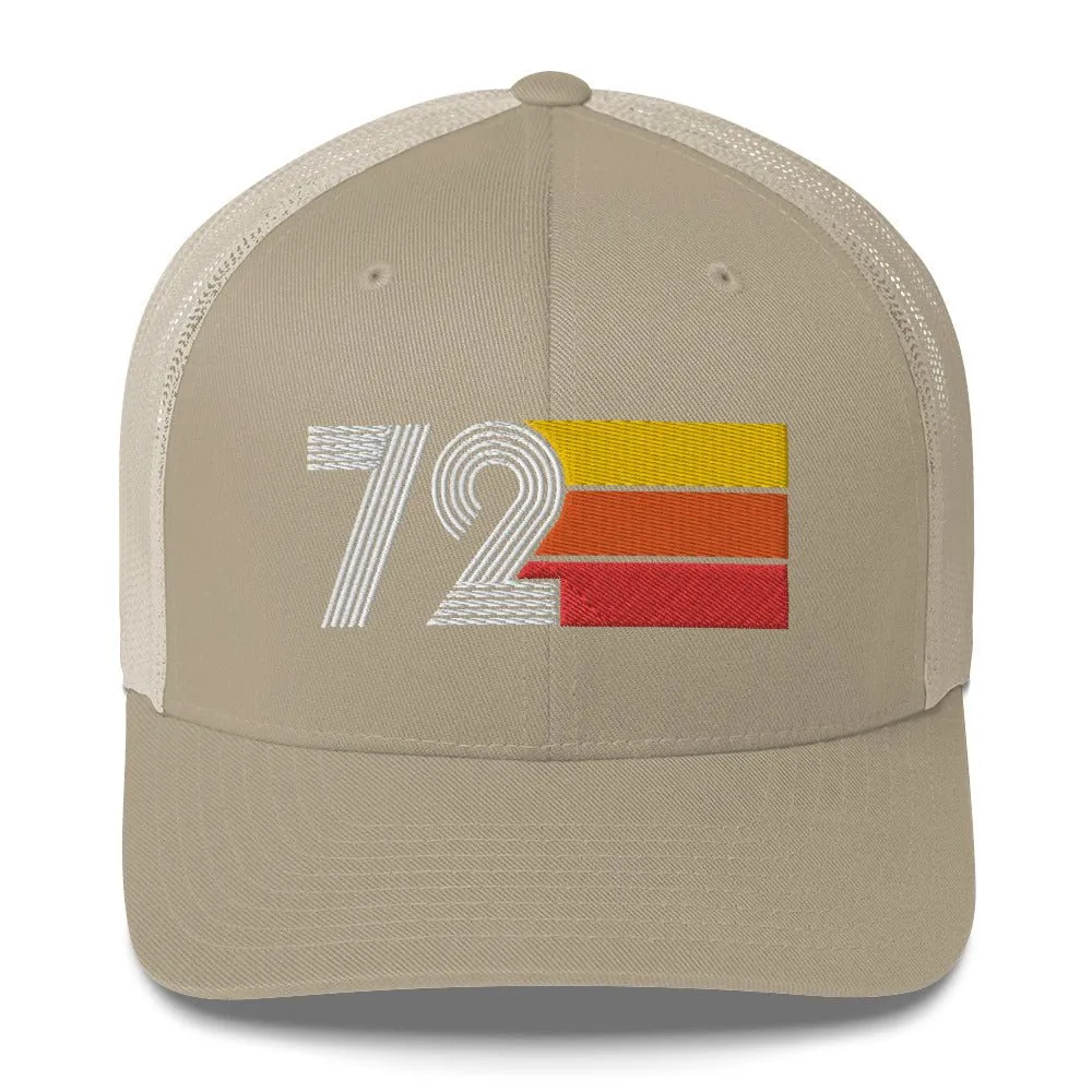 72 Number 1972 Birthday Retro Trucker Hat