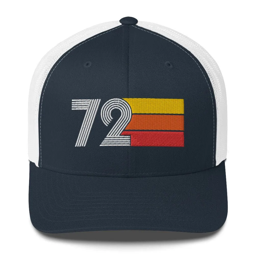 72 Number 1972 Birthday Retro Trucker Hat