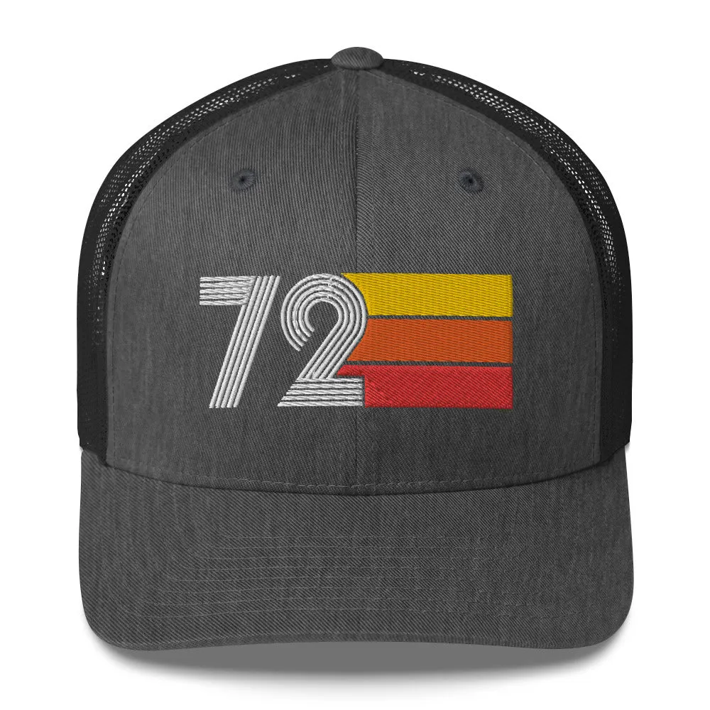 72 Number 1972 Birthday Retro Trucker Hat