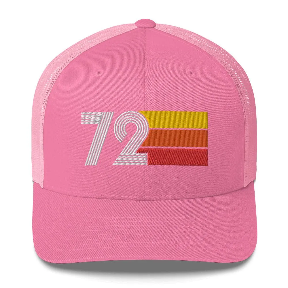 72 Number 1972 Birthday Retro Trucker Hat