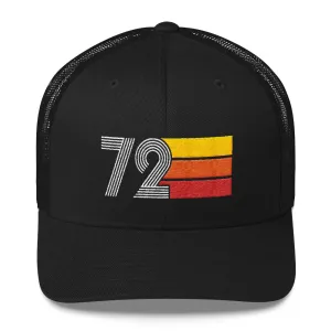 72 Number 1972 Birthday Retro Trucker Hat