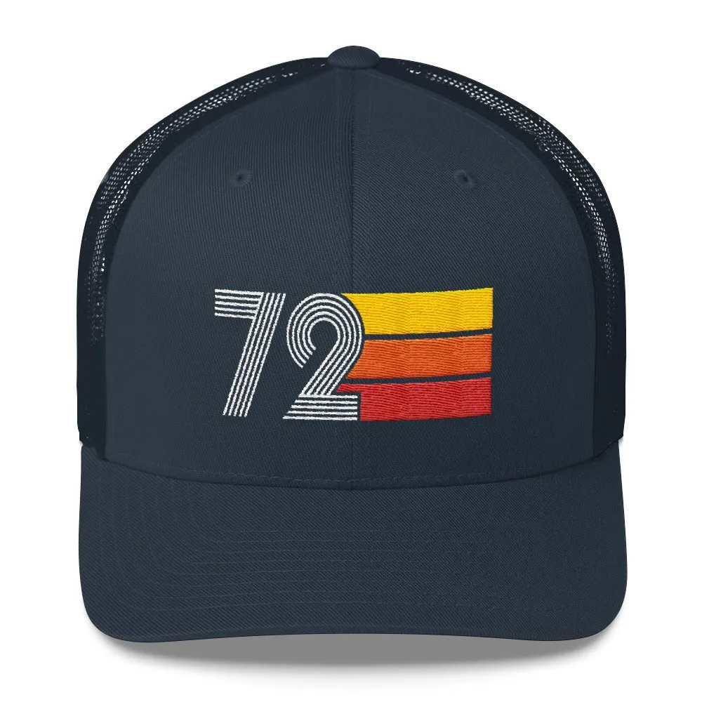 72 Number 1972 Birthday Retro Trucker Hat