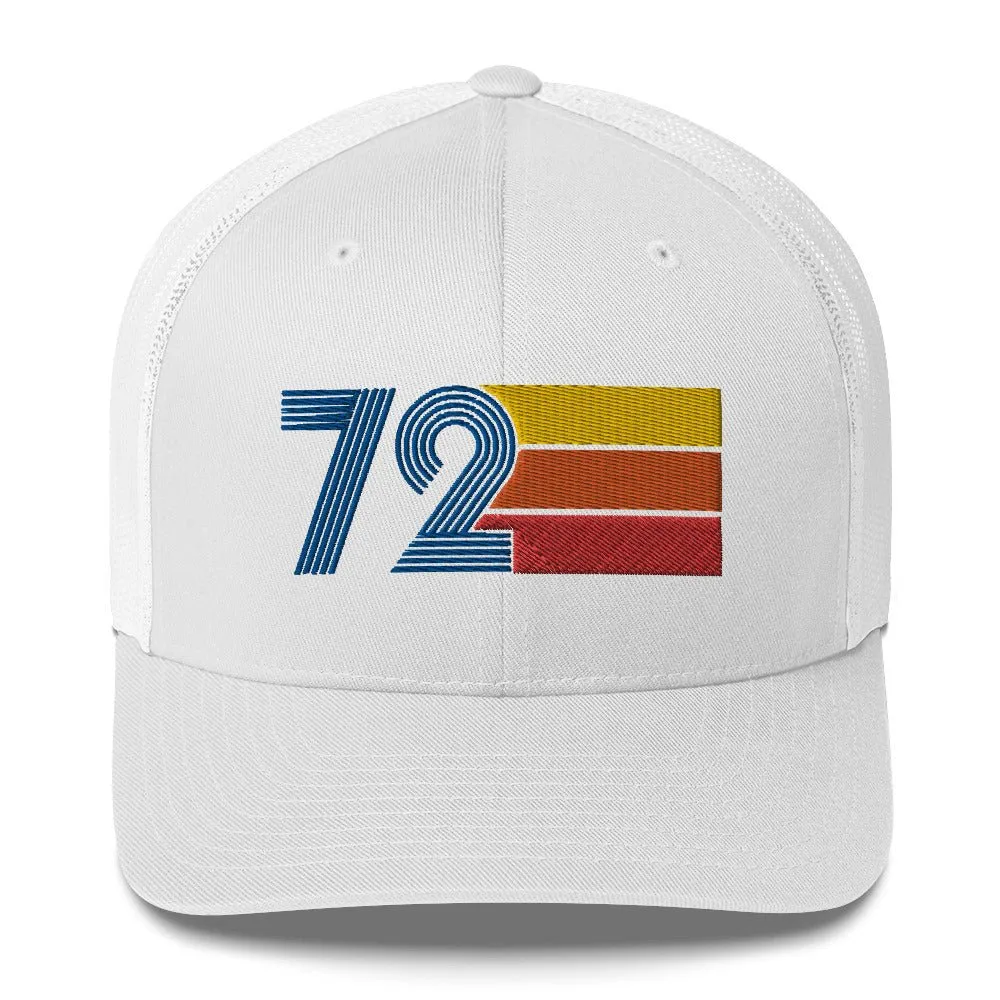 72 Number 1972 Birthday Retro Trucker Hat