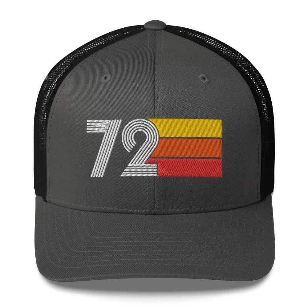 72 Number 1972 Birthday Retro Trucker Hat