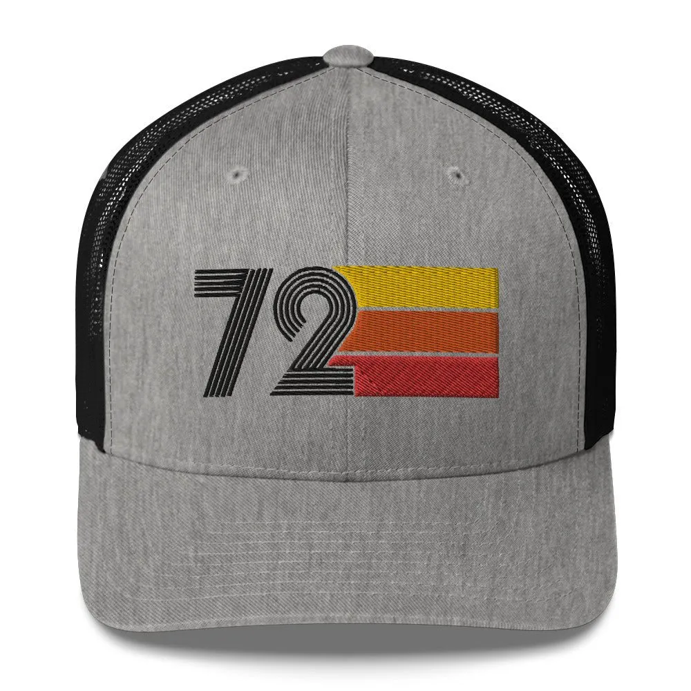 72 Number 1972 Birthday Retro Trucker Hat