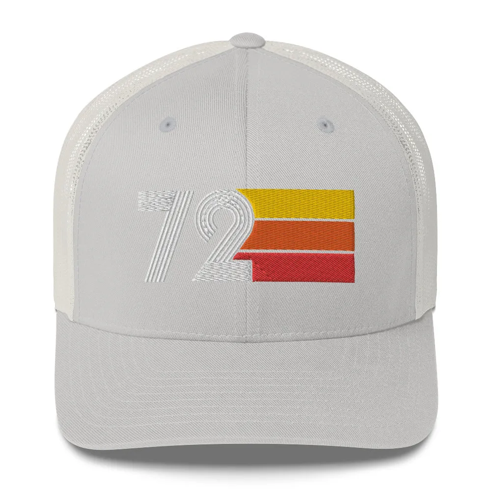 72 Number 1972 Birthday Retro Trucker Hat