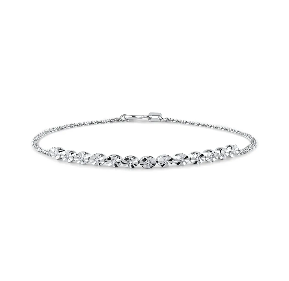 8K White Gold Chain Diamond Bracelet