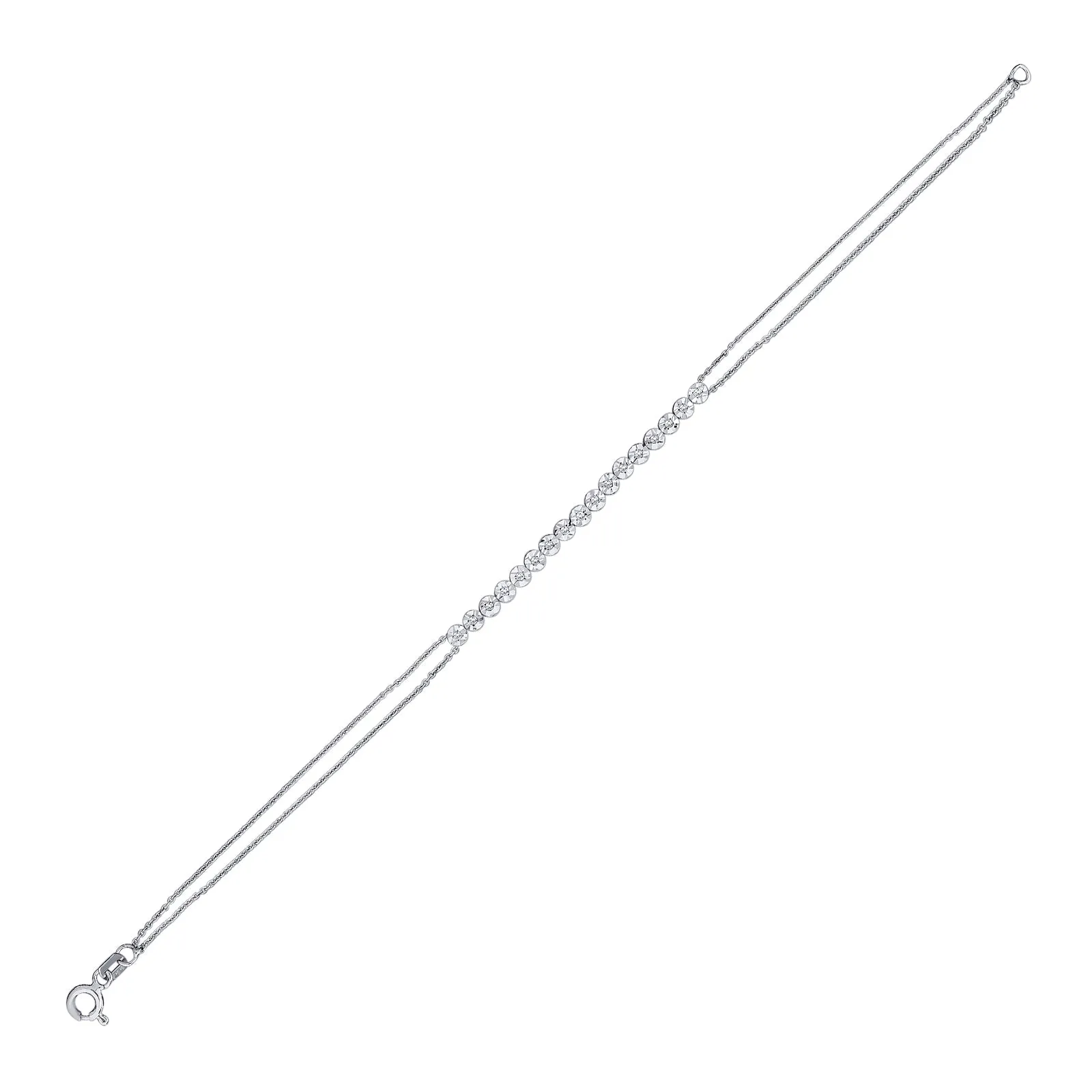 8K White Gold Chain Diamond Bracelet
