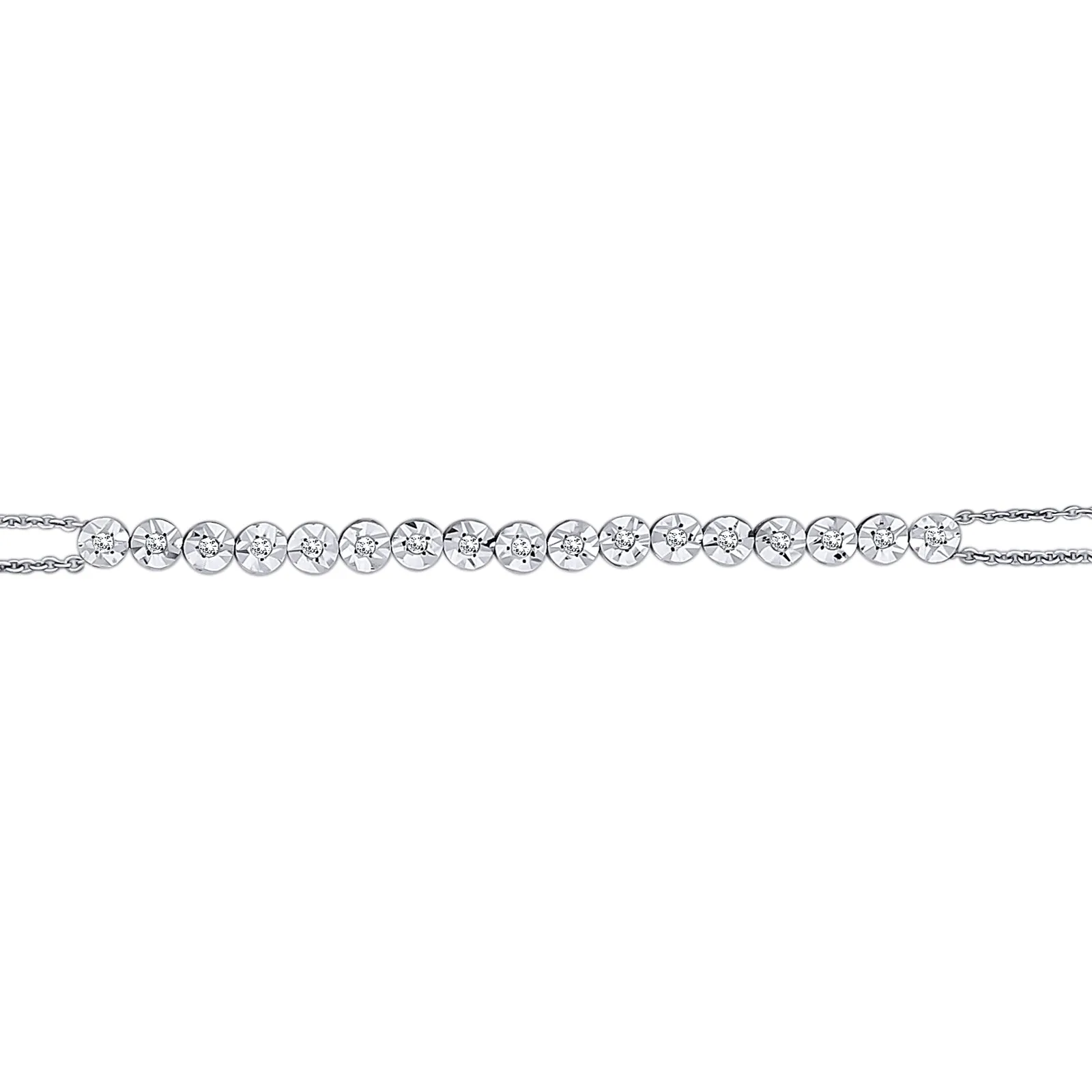 8K White Gold Chain Diamond Bracelet