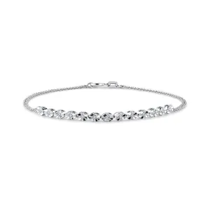 8K White Gold Chain Diamond Bracelet
