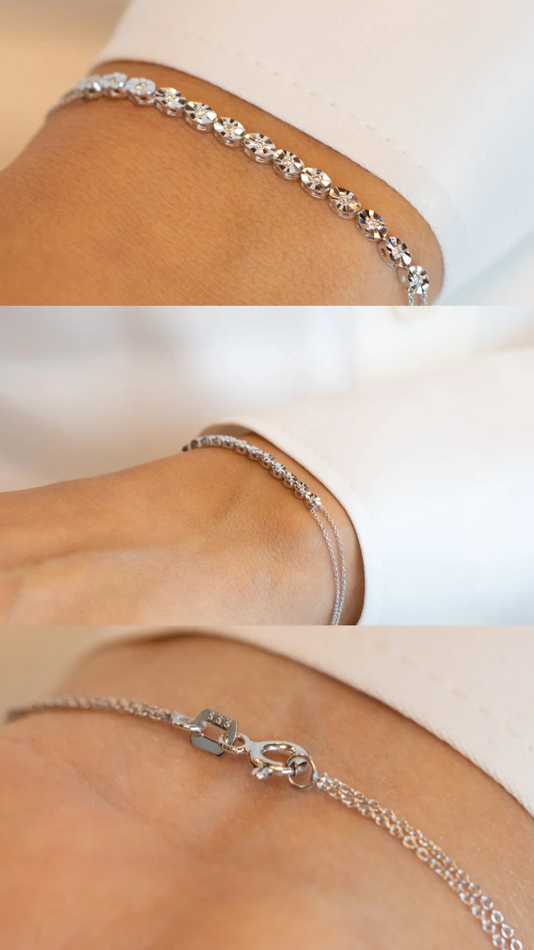 8K White Gold Diamond Bracelet