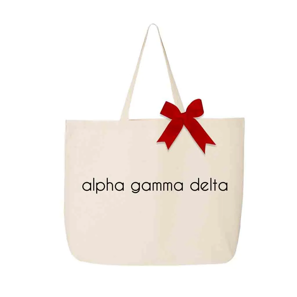 Alpha Gamma Delta Tote Bag with Bow in Sorority Color