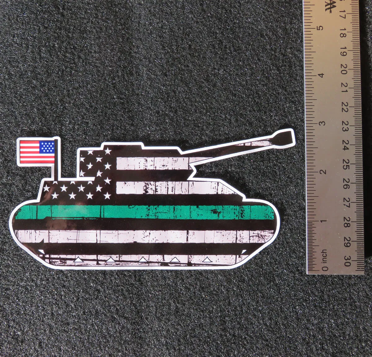 American Flag Thin Green Line Tank Vinyl Decal