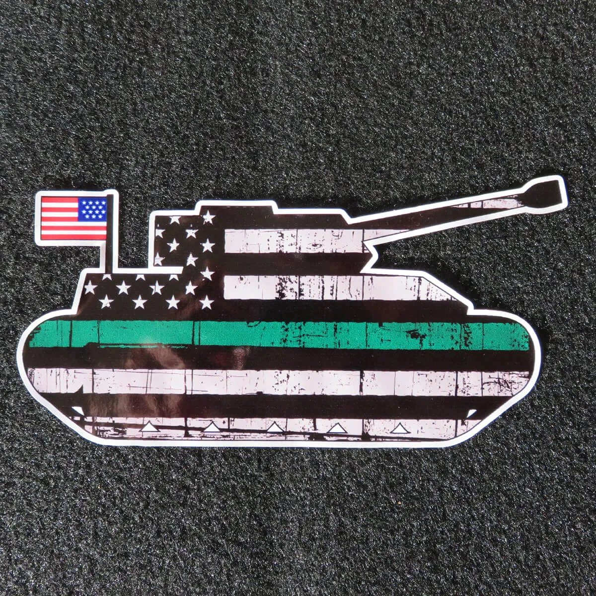 American Flag Thin Green Line Tank Vinyl Decal
