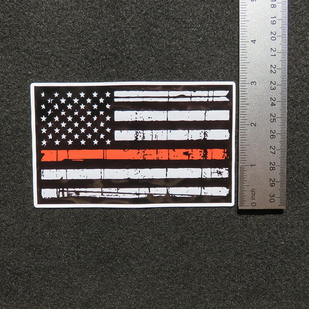 American Flag Thin Orange Line Vinyl Decal