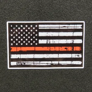 American Flag Thin Orange Line Vinyl Decal