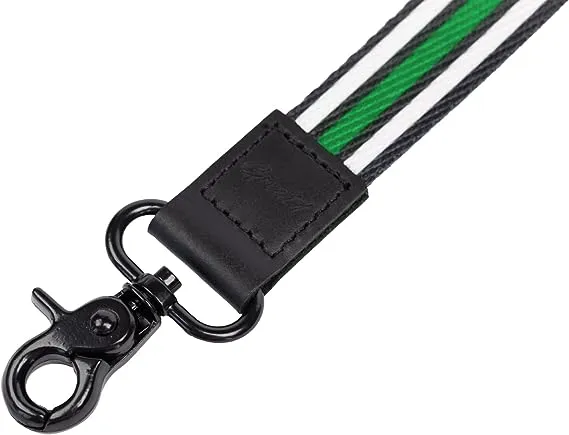 American Flag Wristlet Strap Lanyard Keychain - Badge and ID Holder (Thin Green Line)