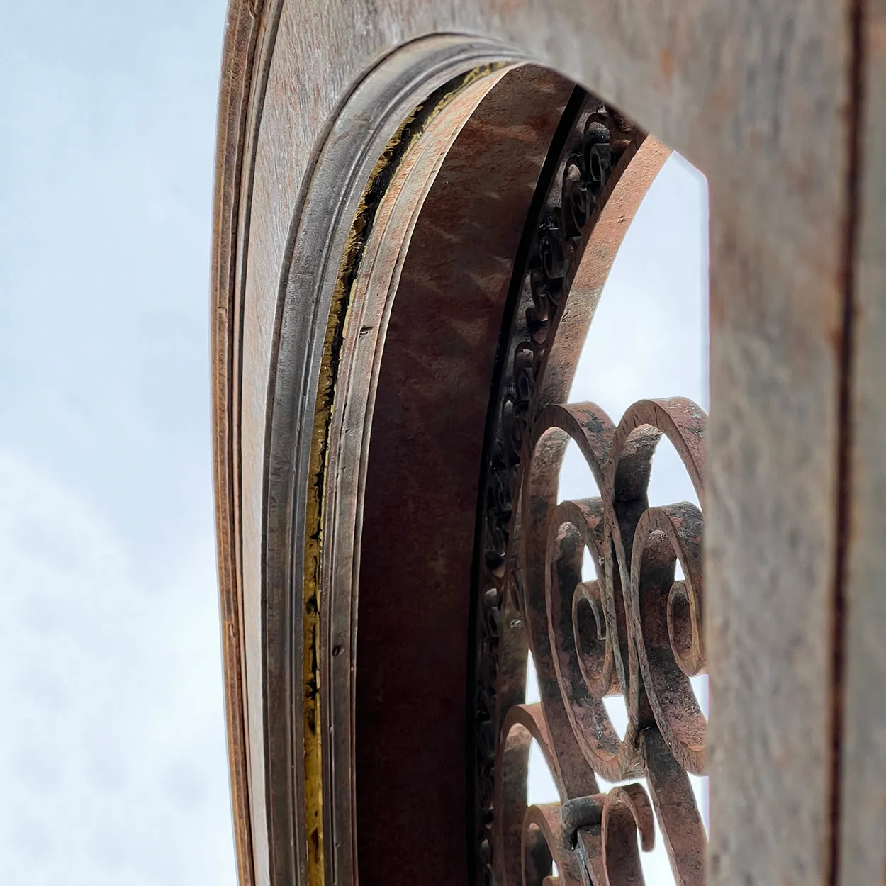 American Wrought and Cast Iron Arched Entryway Double Door