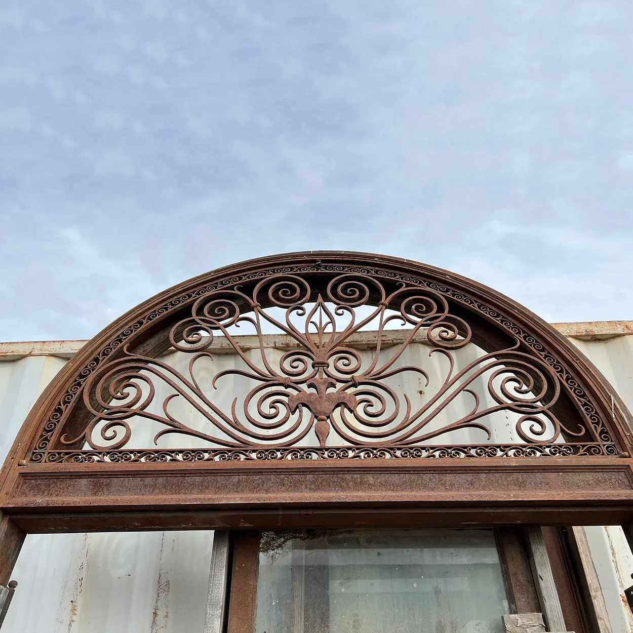 American Wrought and Cast Iron Arched Entryway Double Door