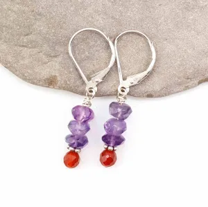 Amethyst & Carnelian Earrings