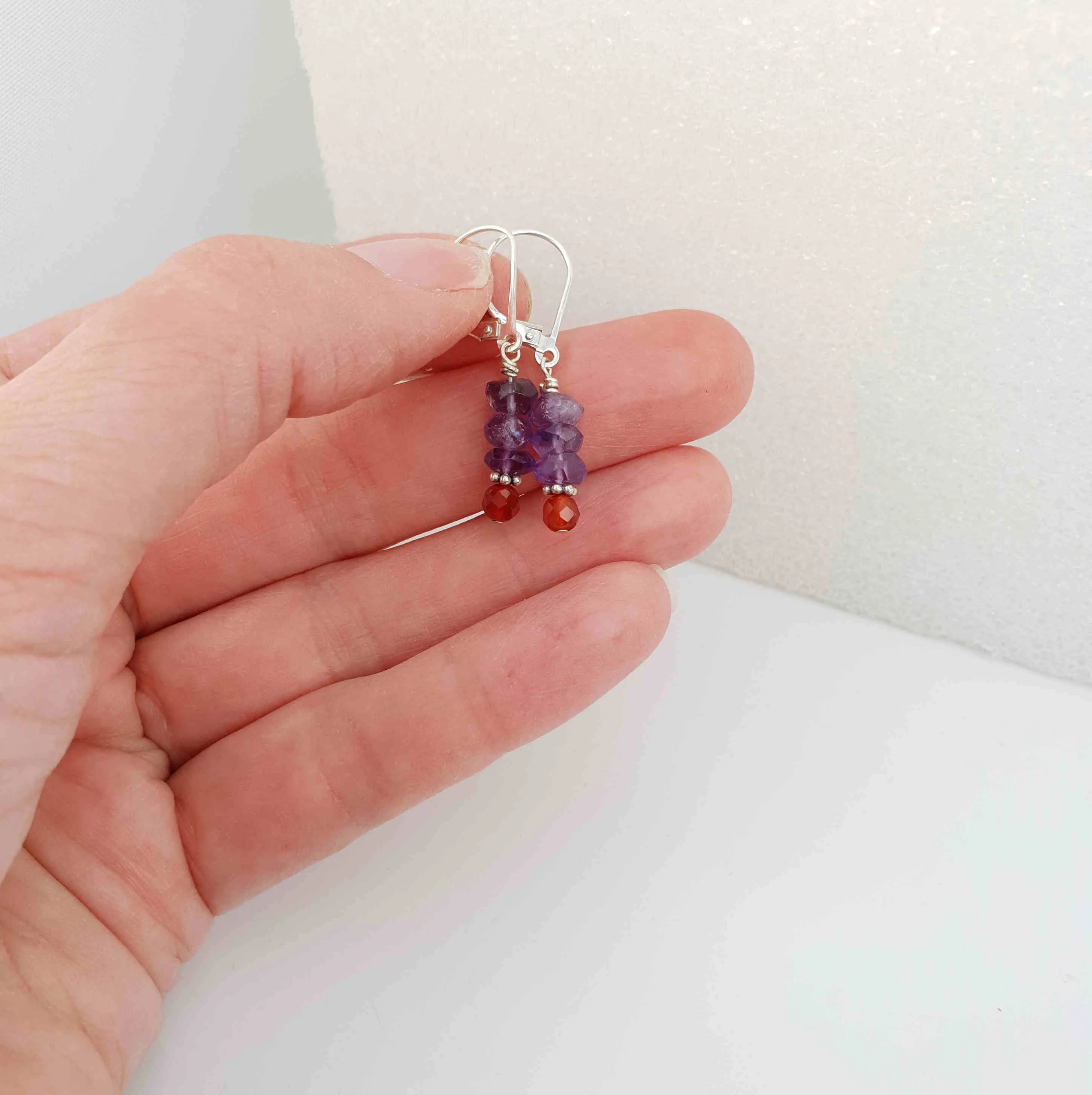 Amethyst & Carnelian Earrings