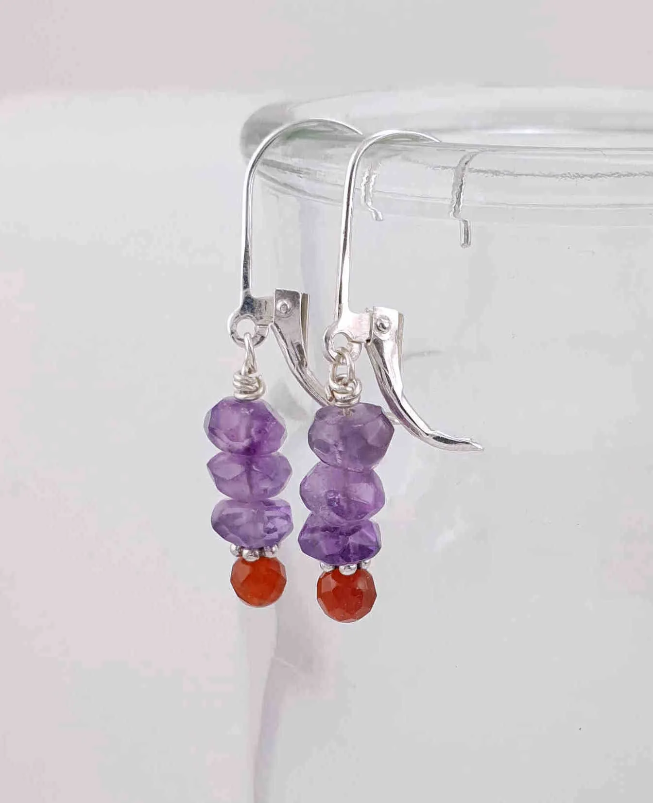 Amethyst & Carnelian Earrings