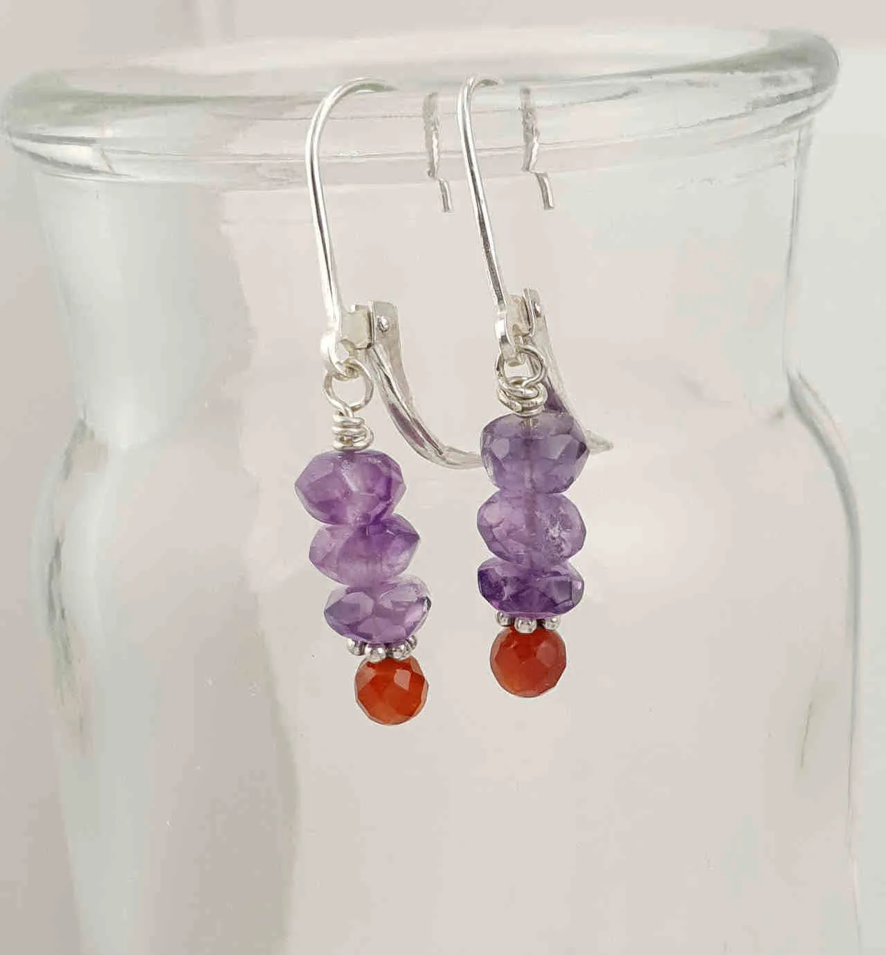 Amethyst & Carnelian Earrings