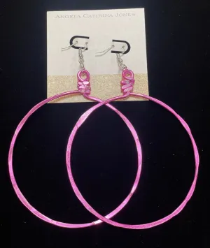 Angela Catirina Jones Large Electric Pink Hoop Earrings
