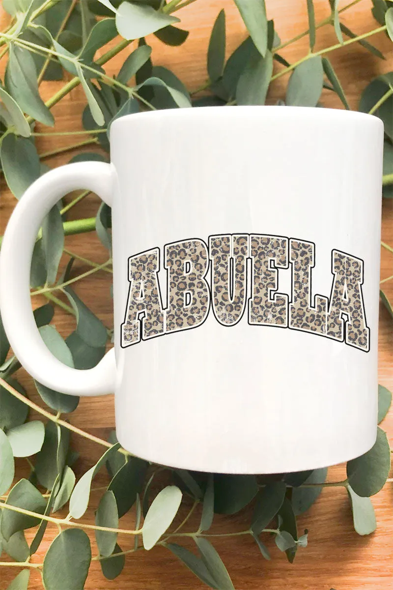 Arched Abuela Leopard White Mug