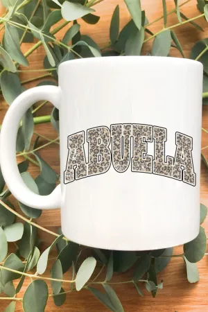 Arched Abuela Leopard White Mug