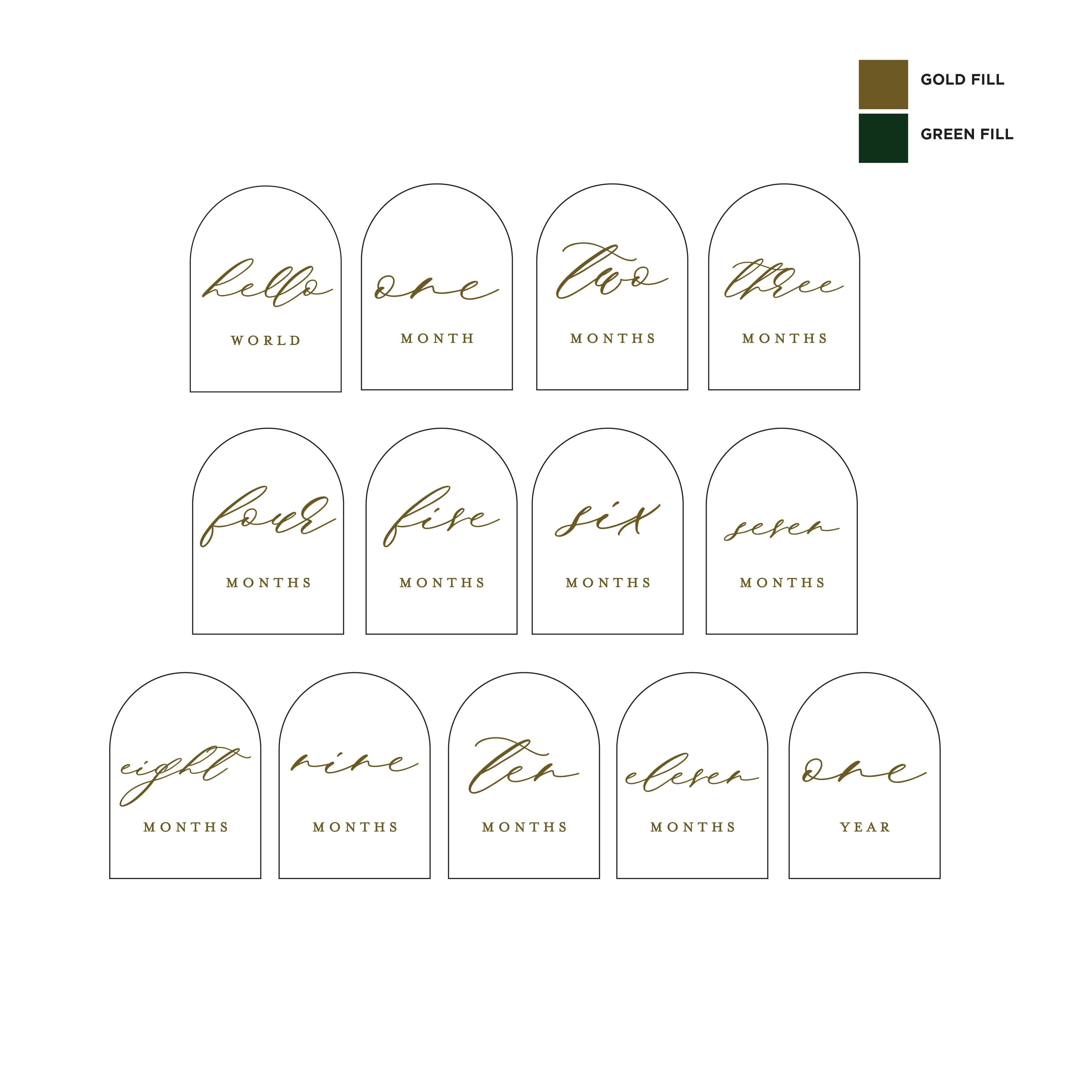 Arched Acrylic Milestone Plaques