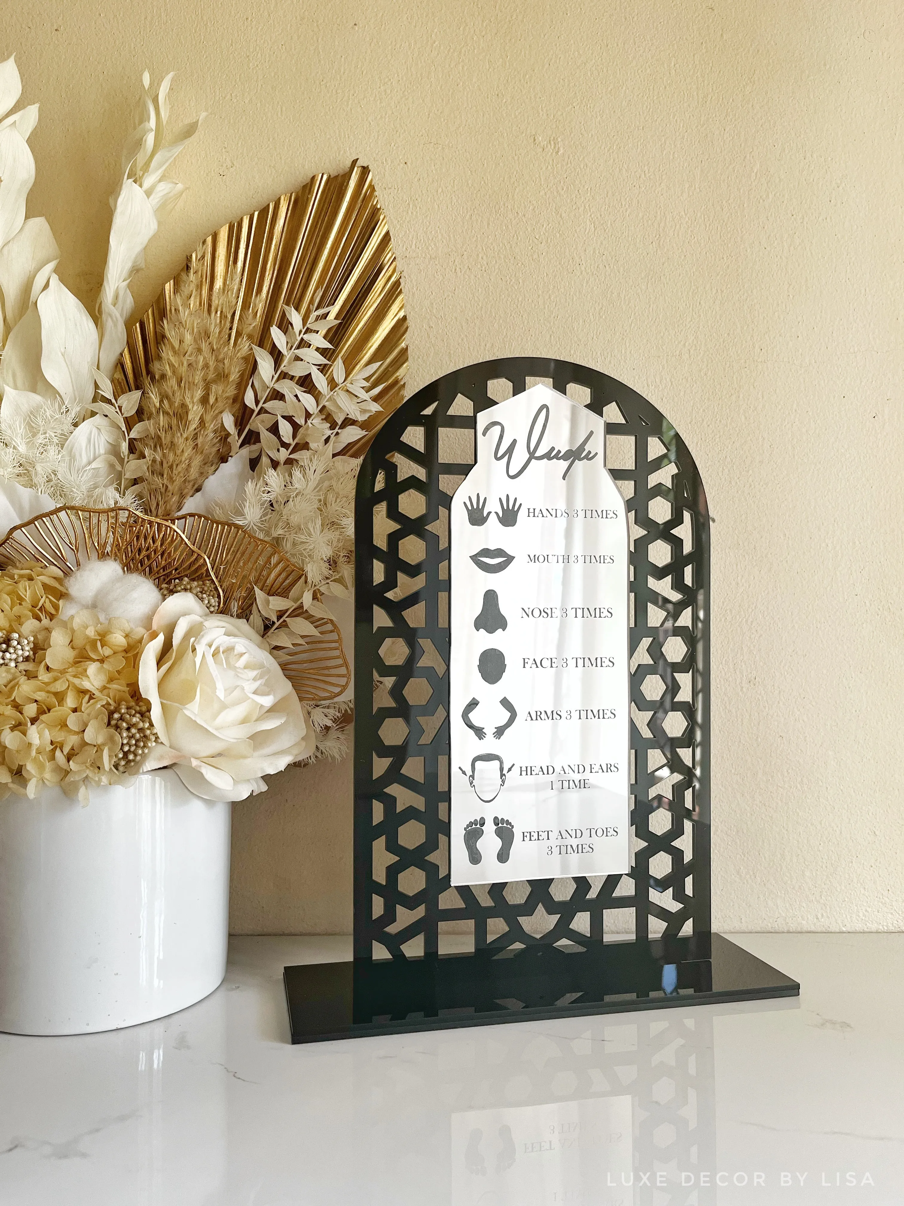 Arched Acrylic Wudu Chart