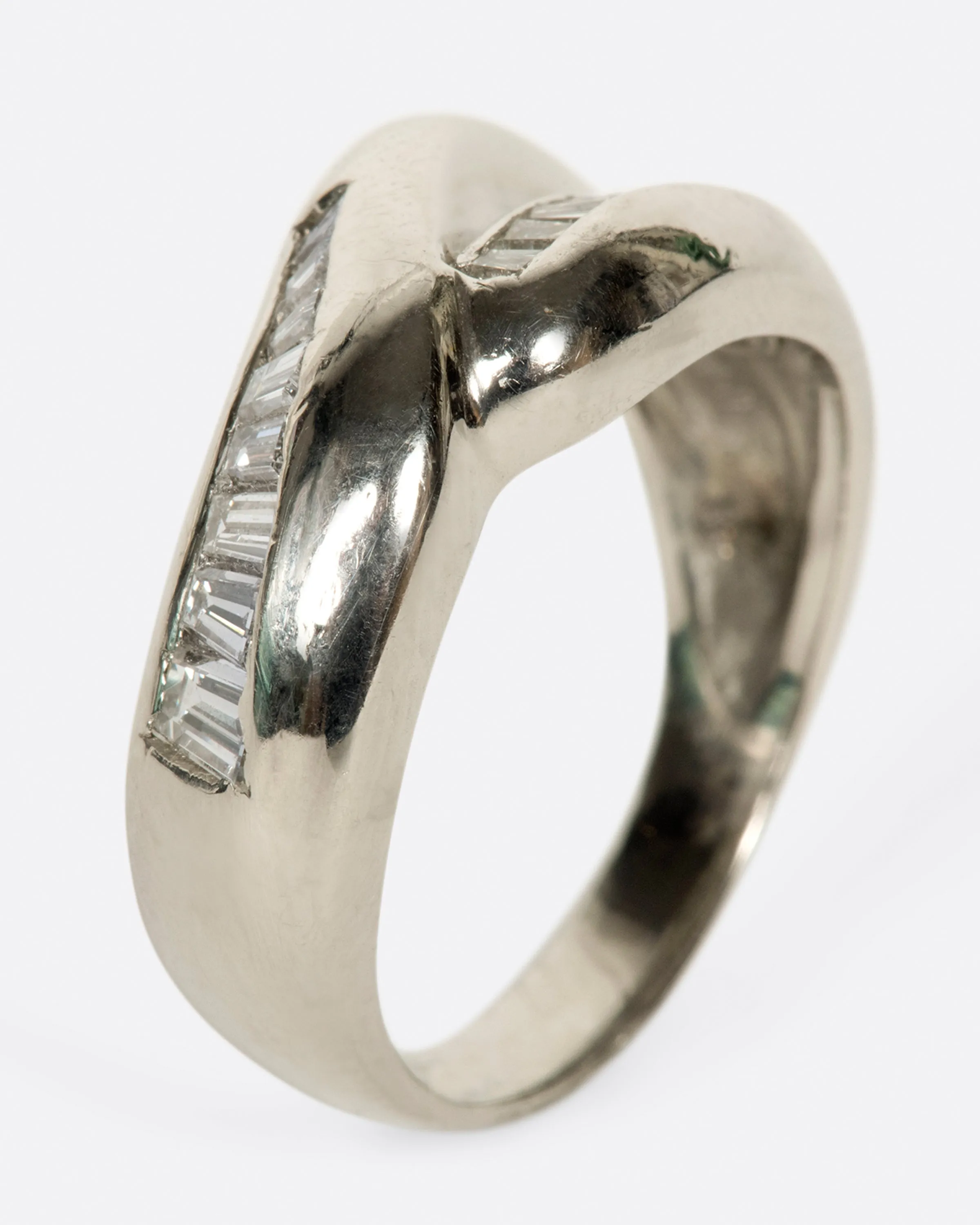 Arched Baguette Diamond Ring