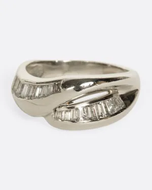 Arched Baguette Diamond Ring