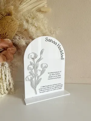 Arched Floral Memorial Printed Sign