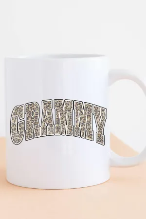 Arched Grammy Leopard White Mug