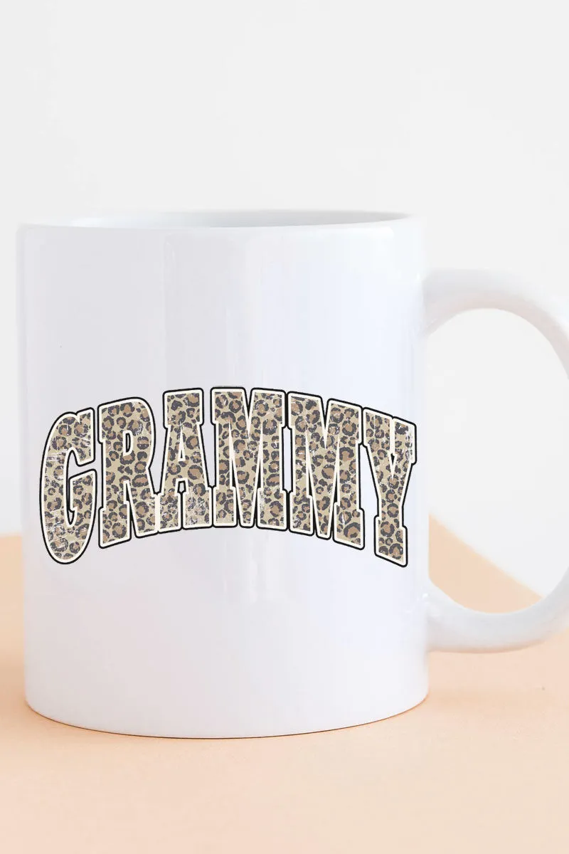 Arched Grammy Leopard White Mug