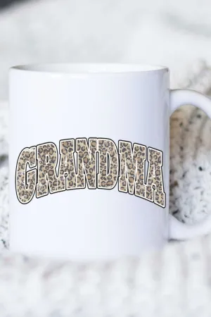 Arched Grandma Leopard White Mug