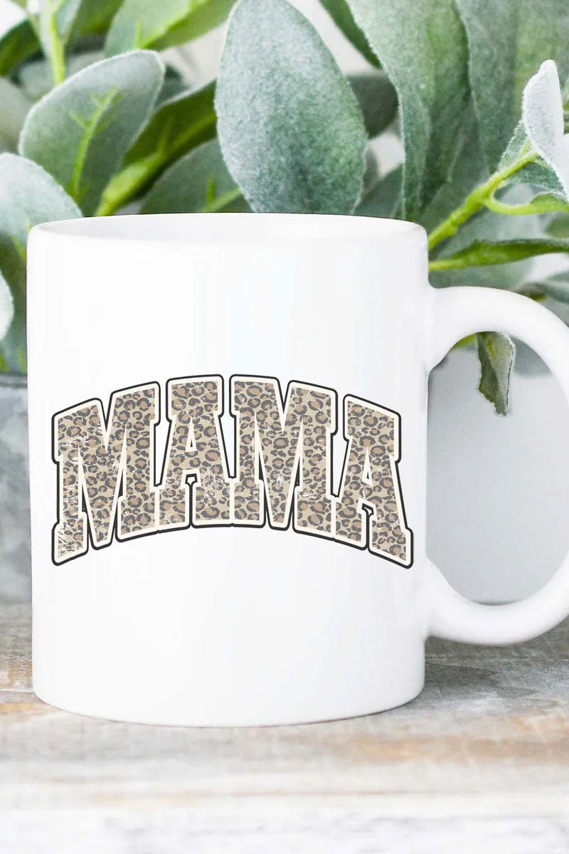 Arched Mama Leopard White Mug