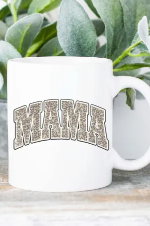 Arched Mama Leopard White Mug